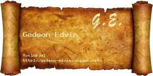 Gedeon Edvin névjegykártya